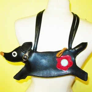 FRANKIE & JOHNNY RUNNING BLACK DOG HANDBAG